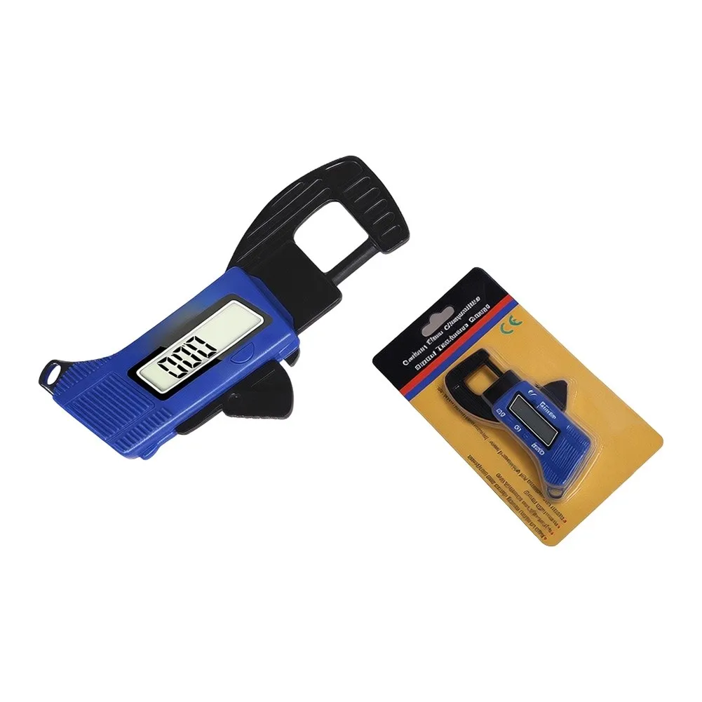 Digital Thickness Meter for Leather Paper Board Jewelry with LCD Screen 0.01mm Resolution ABS Plastic Body Red Blue