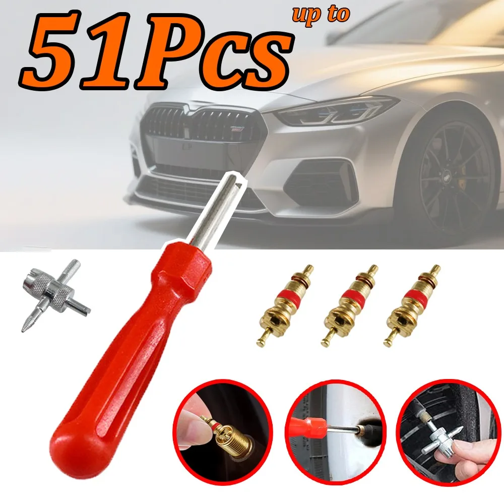 2-51 قطعة صمام الإطارات الأساسية مفك تفكيك أداة تركيب قطع غيار السيارات أداة إصلاح الإطارات إصلاح السيارات وجع مفك البراغي