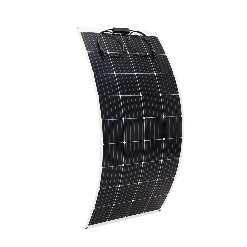 180W 12V IP68 Solar Panel, Monocrystalline Flexible Module RV Camper Marine Off Grid Use