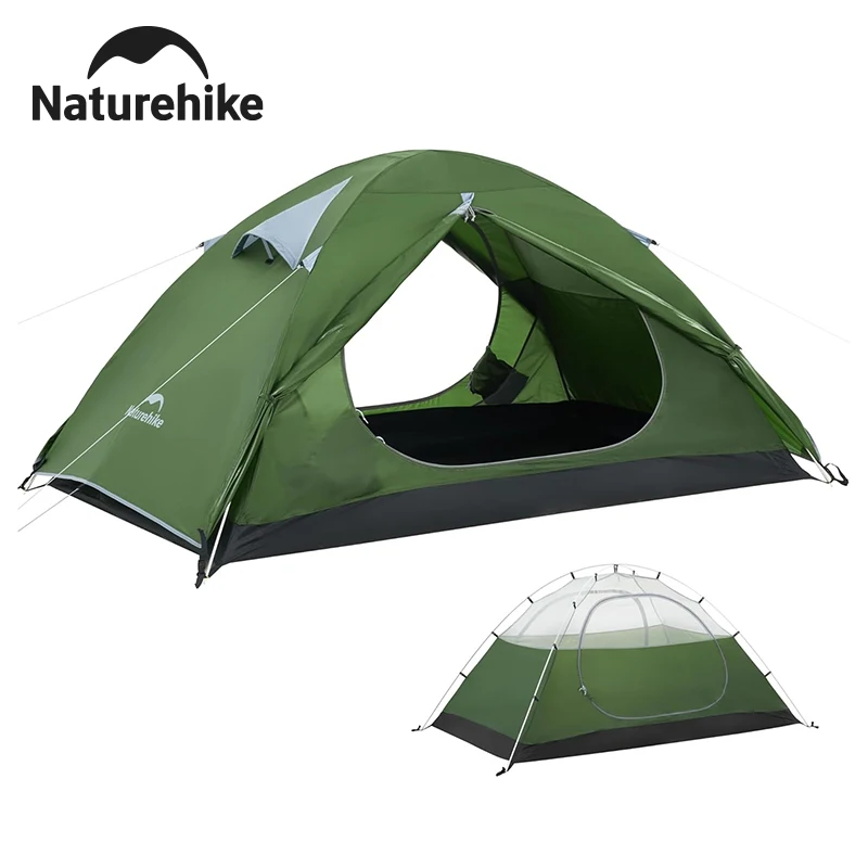 Tente de camping Naturehike pour 2 à 3 personnes, portable, imperméable 3000 mm, tente de randonnée à double couche, tente de voyage en plein air