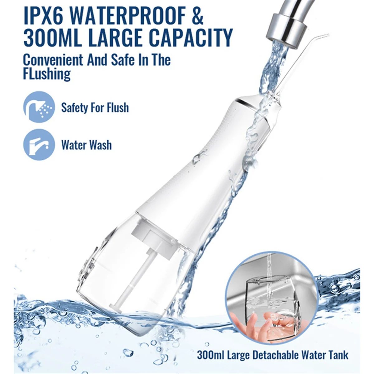 AUSD-Waterproof Electric Tooth Rinser High Frequency Pulse Household Cleaning Oral Portable Teeth Cleaner USB Rechargeable