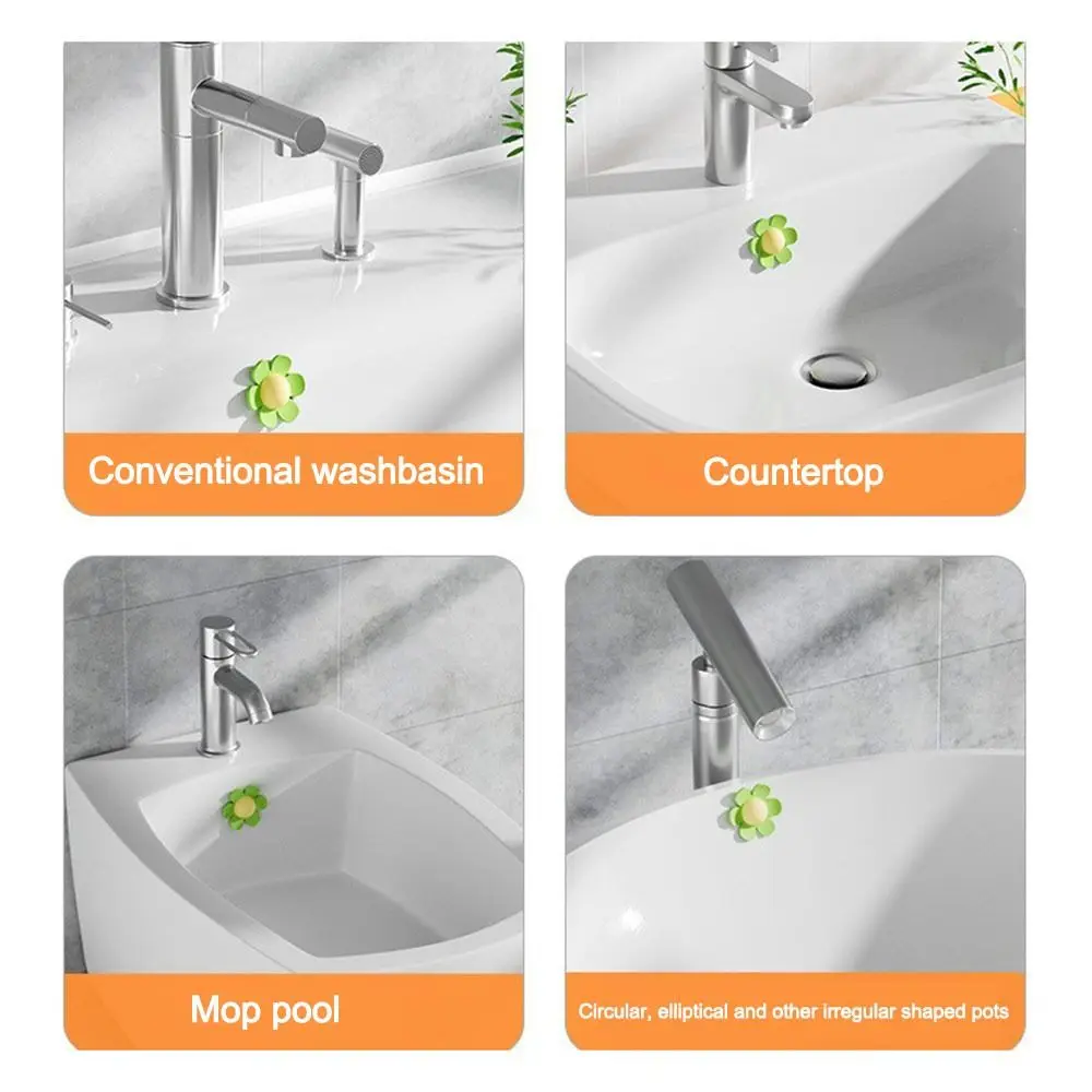 Anti-clogging Sewer Pipe Seal Ring Insect Proof Anti-odor Flower Sink Overflow Hole Plug Flower Shaped