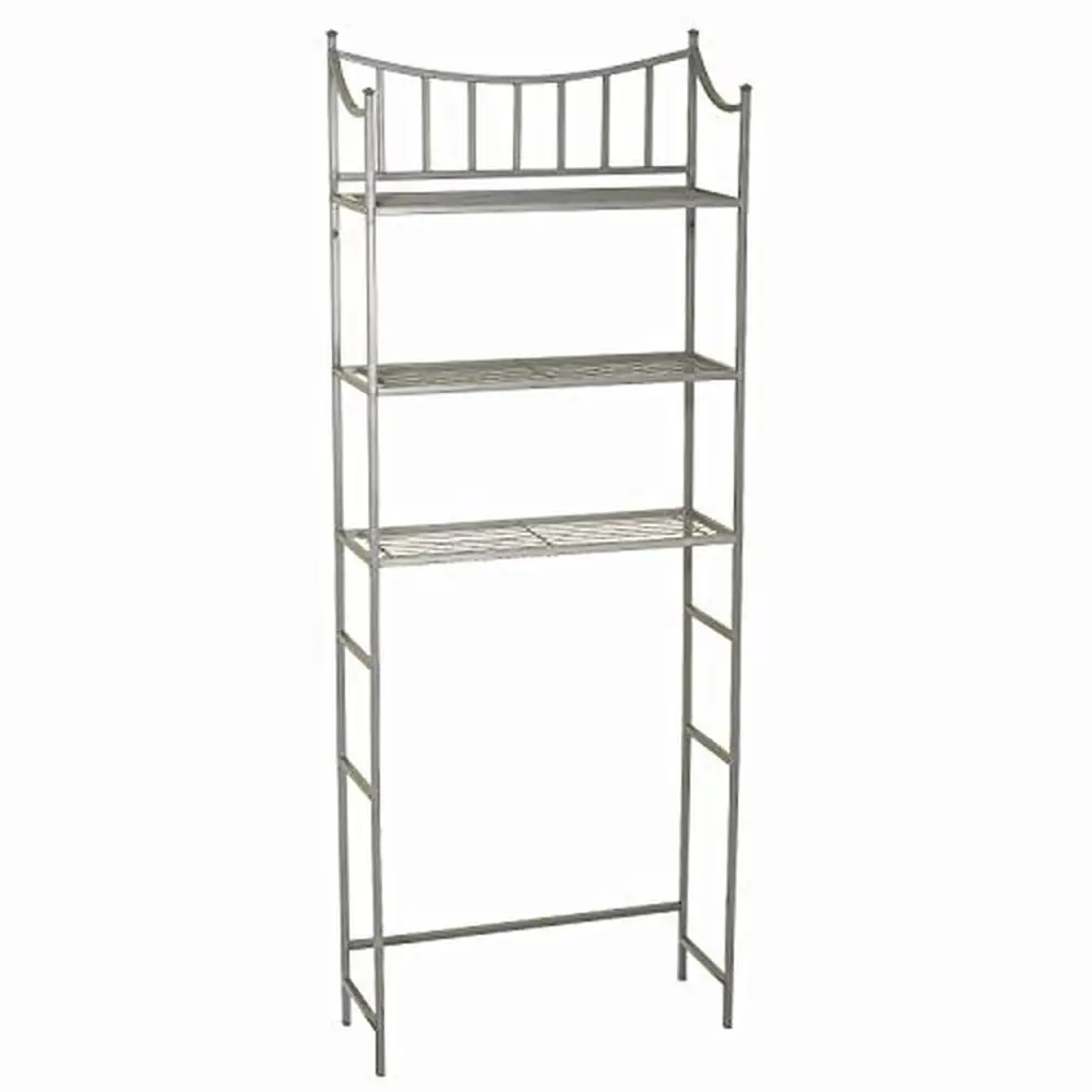 

3-Tier Bathroom Spacesaver Organizer Unit Satin Nickel Finish 9.5"D x 25.19"W x 66.38"H Rust-Resistant and Sturdy Easy Assembly