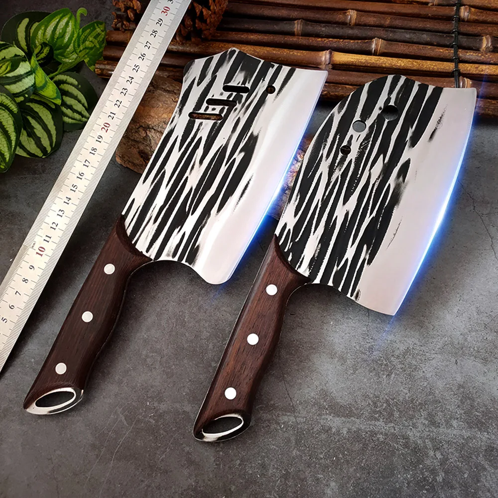 

Top Quality Butcher Knife Vegetables Chopping Cleaver Handmade Forged High-carbon Clad Steel Utility Slicer Meat Knife Accessori