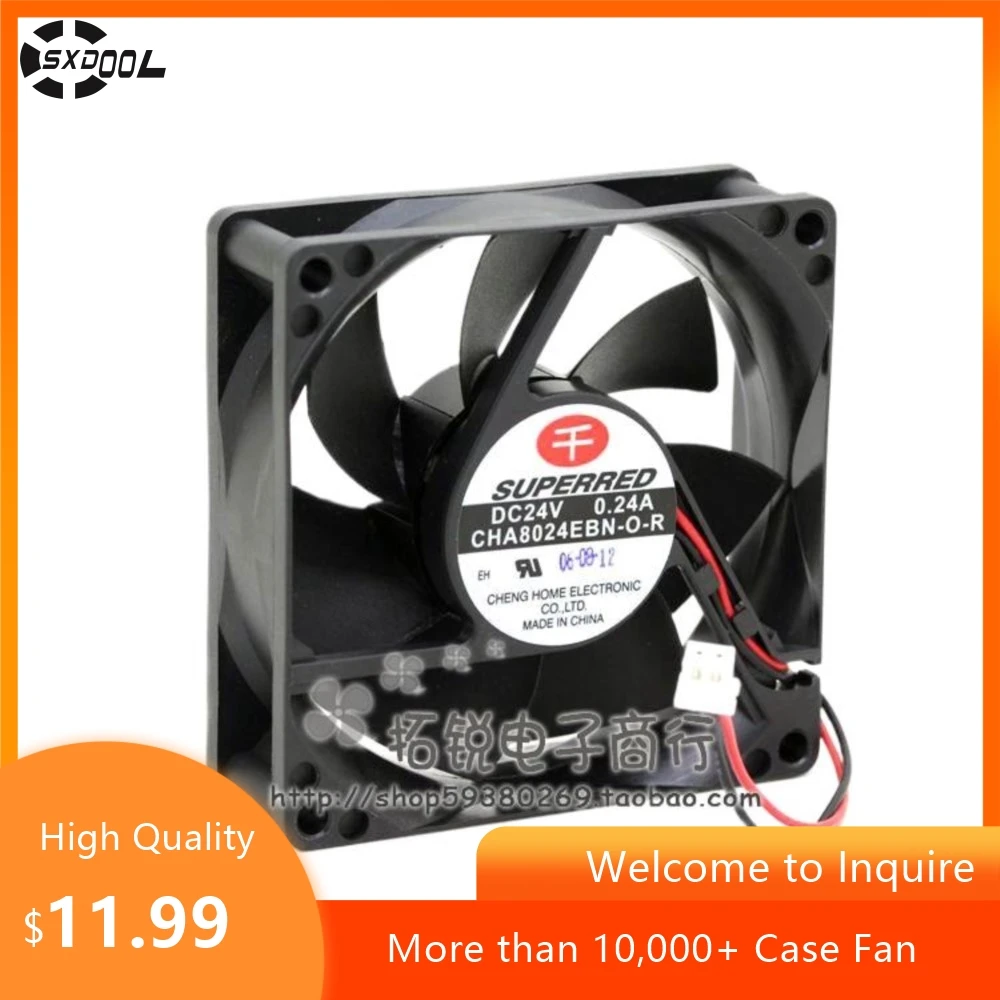 1pcs SUPERRED CHA8024EBN-O-R 24V 0.24a 8025 8cm Converter Cooling Fan