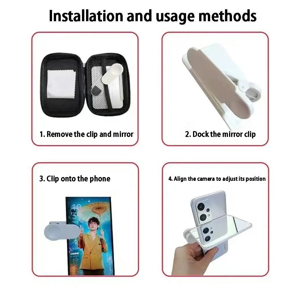Smartphone Camera Mirror Reflection Clip Kit For All Phone Models Perfect Tool For Photographers