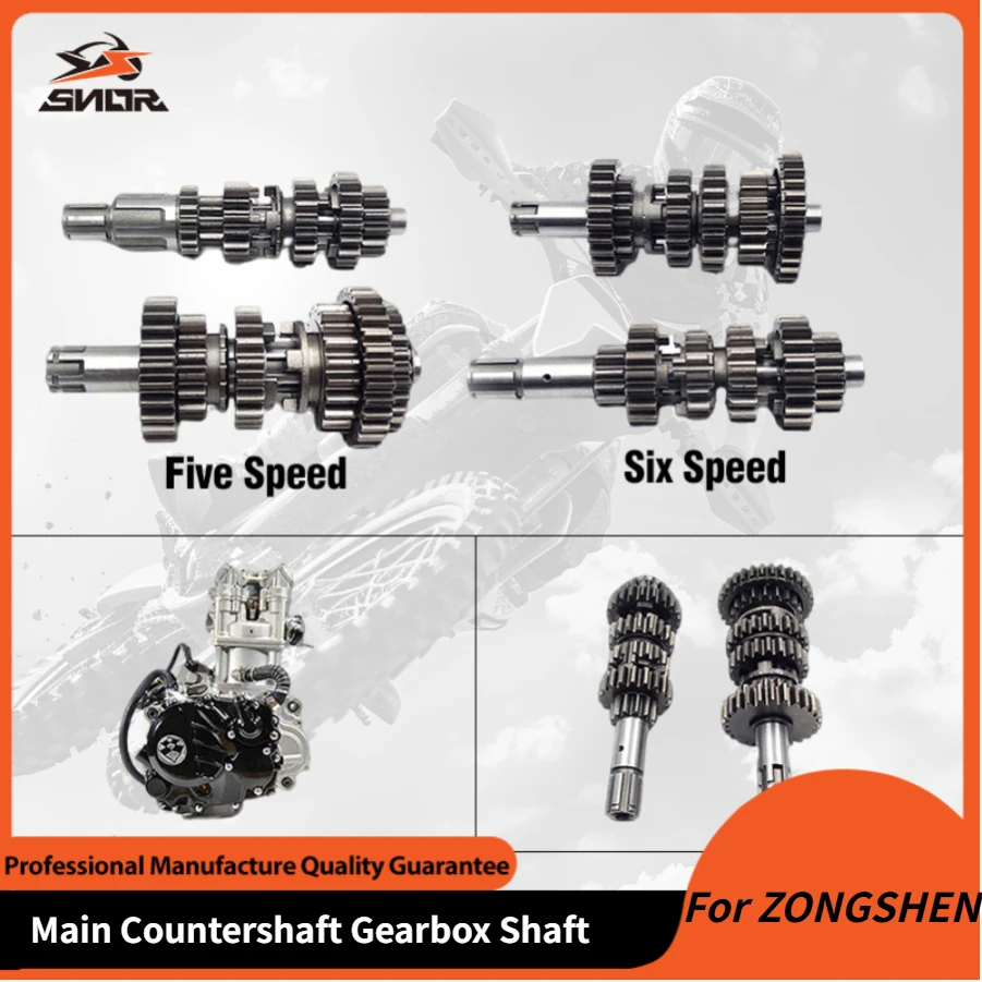 

For ZONGSHEN CBS300 ZS174MN-3 Motorcycle Main Countershaft Gearbox Shaft 300cc Engine Sets of Teeth 5Speed Transmission Parts