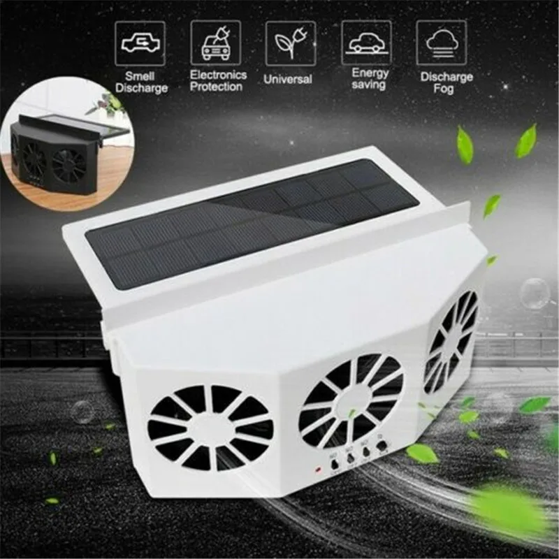 

Solar Powered Car Cooling Fan Window Radiator Fan Air Vent Exhaust Cooling Fan Radiator Ventilation System 3 Cooler Auto Fan