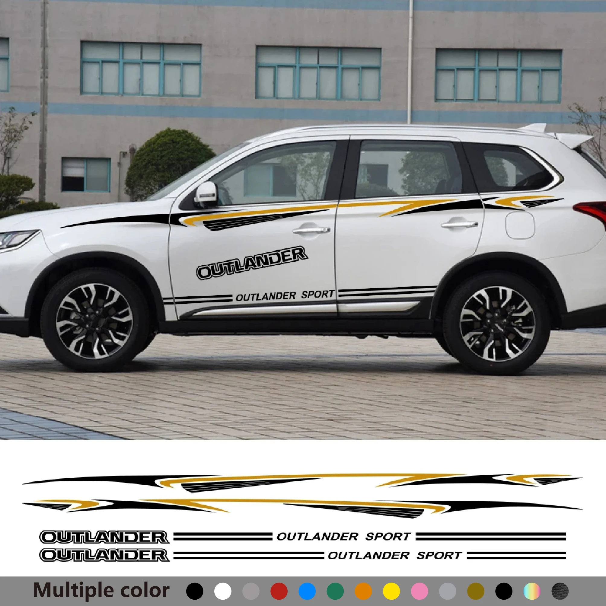 

Наклейки на боковые двери автомобиля для Mitsubishi Outlander ES SE SEL PHEV SUV, графический мотор, спортивный стиль, аксессуары для авто