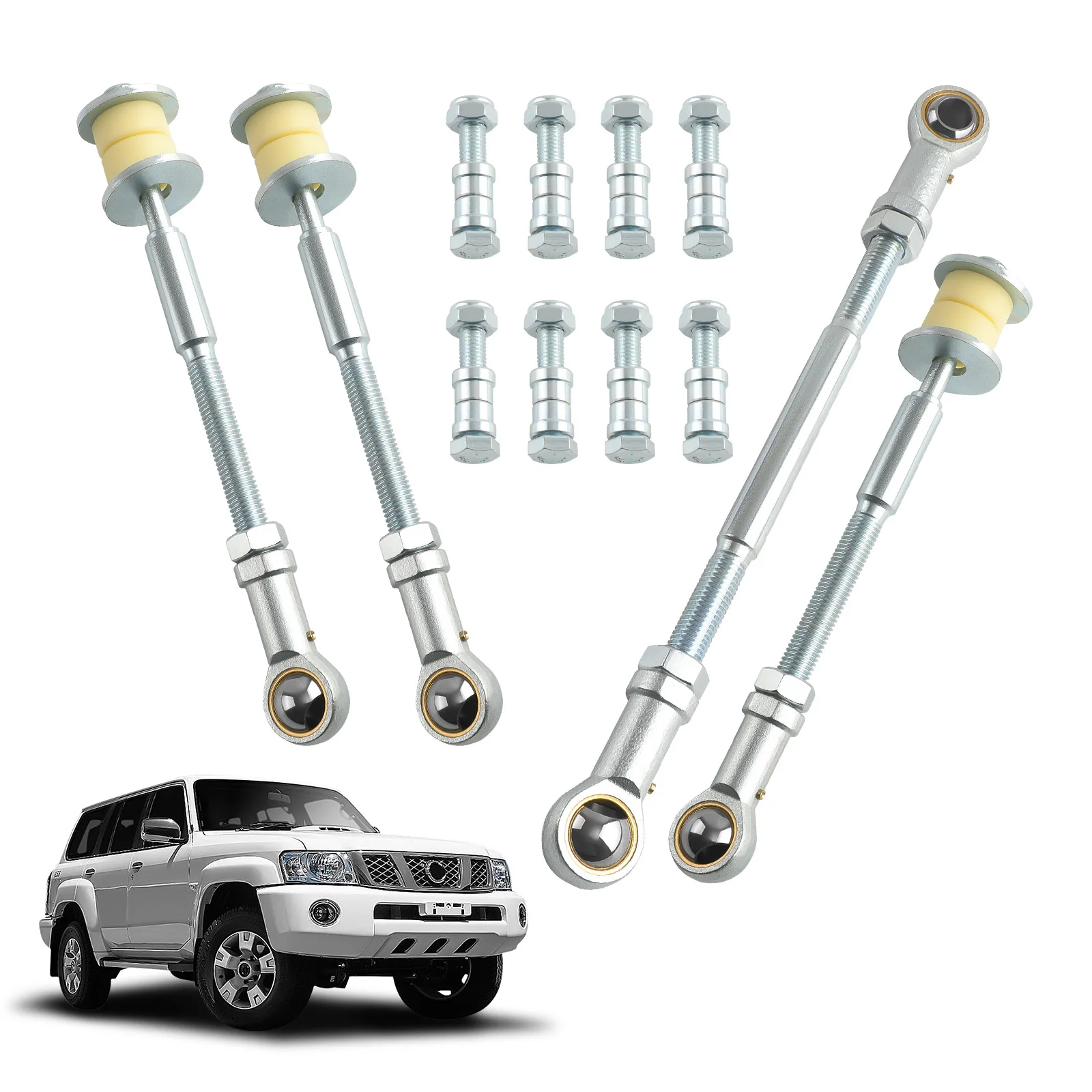 

Front Rear Extended Adjustable Sway Bar Link Kit for Nissan Armada Gu Y61 1997-2016 Easy to Replace