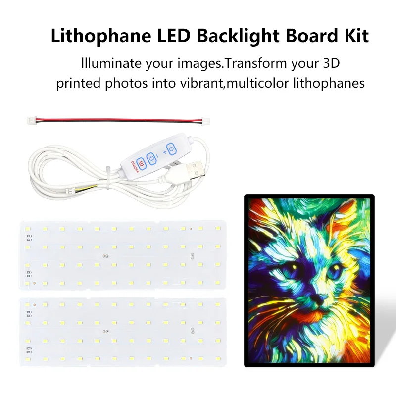 For Bambu lab P1 X1 A1 A1 mini 3d Printers Lithophane LED Backlight Board Kit DIY Lithophane Photo model for Bambu lab