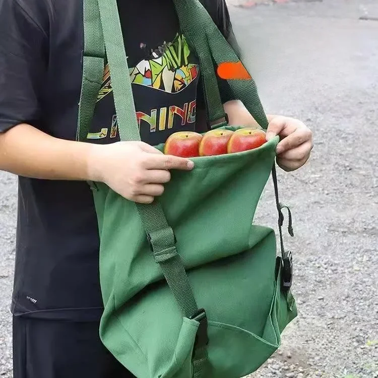 Thickened Canvas Fruit Picking Bag  Peach Orchard Harvesting Tool Kit Garden Supplies Storage Organizer Household Items