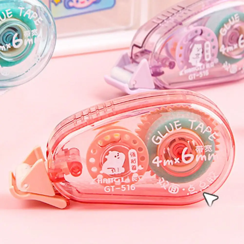 スクラップブック接着剤テープディスペンサー、両面テープローラー、カラフルな漫画パターン、コンパクト、ポータブル、永久、スクラップブッキング