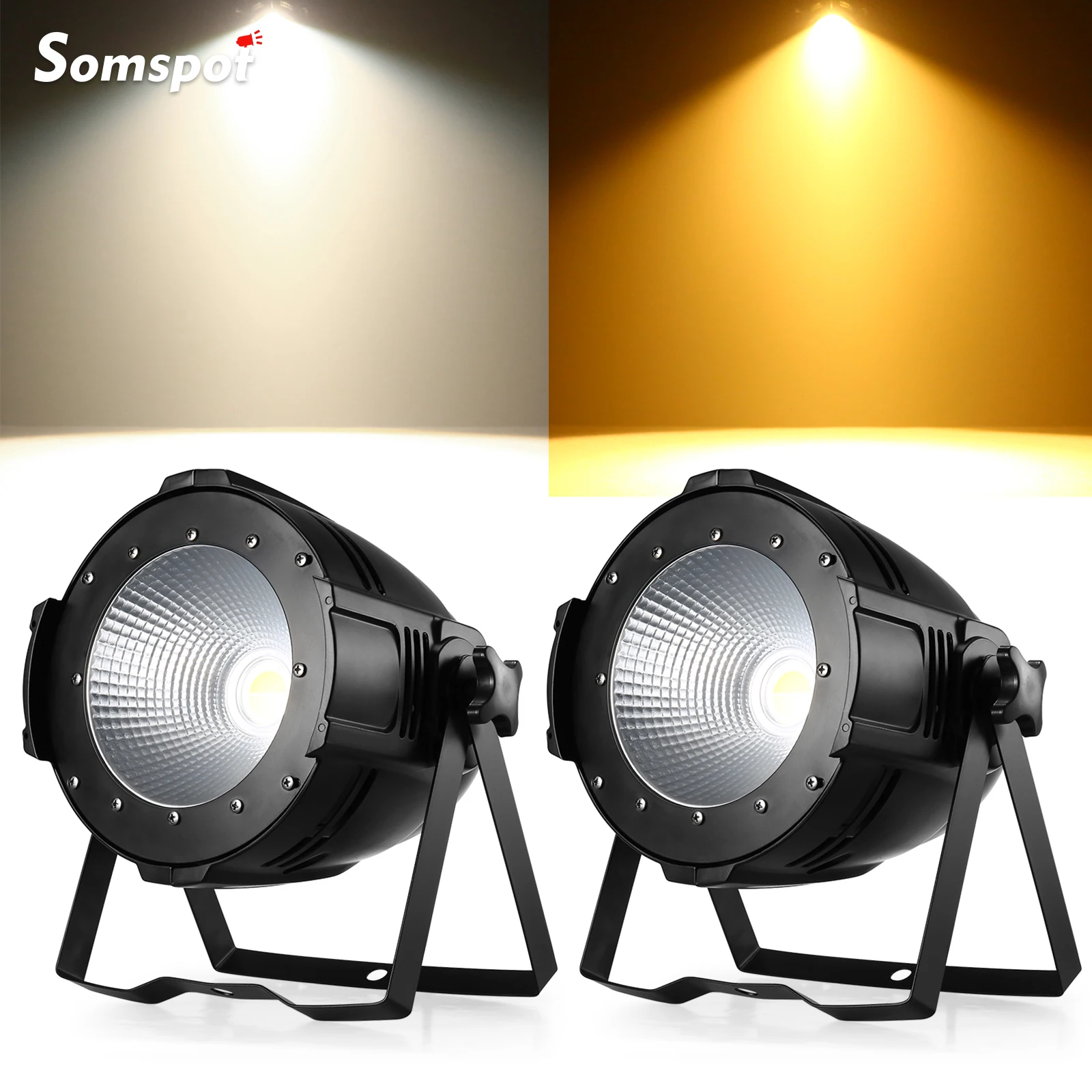 Somspot 2PCS 100W COB LED Projection Light Cast Aluminum Park Light Stage Effect Lighting for Concert Party Weddings Dance Hall