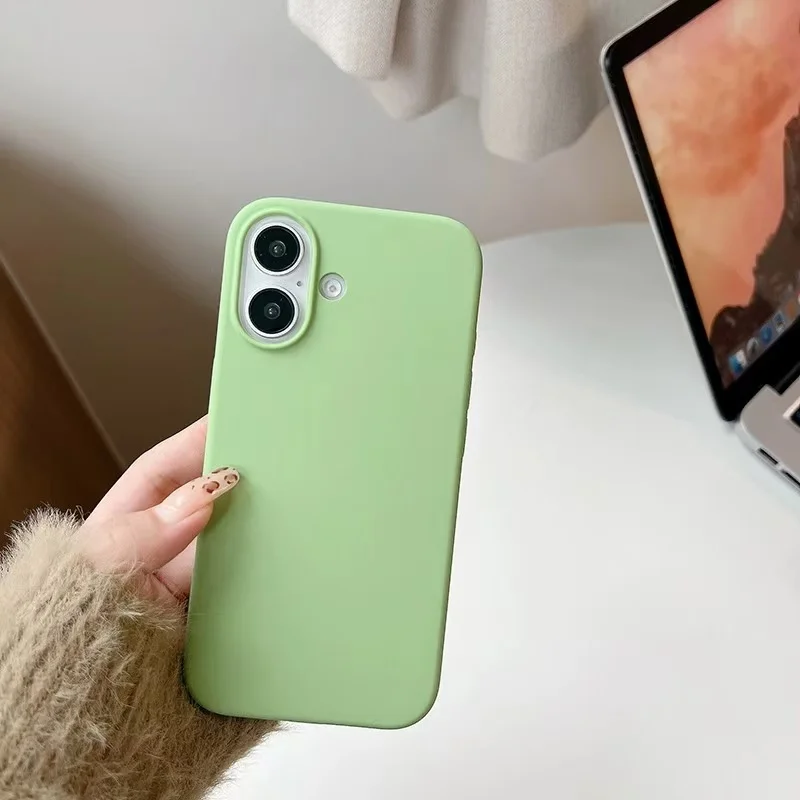 Flüssige Silikon-Handyhülle für Apple iPhone 16 15 14 13 12 11 Pro 13 Mini X XR Xs Max Matte Soft Back Cover Fundas – Detail 5