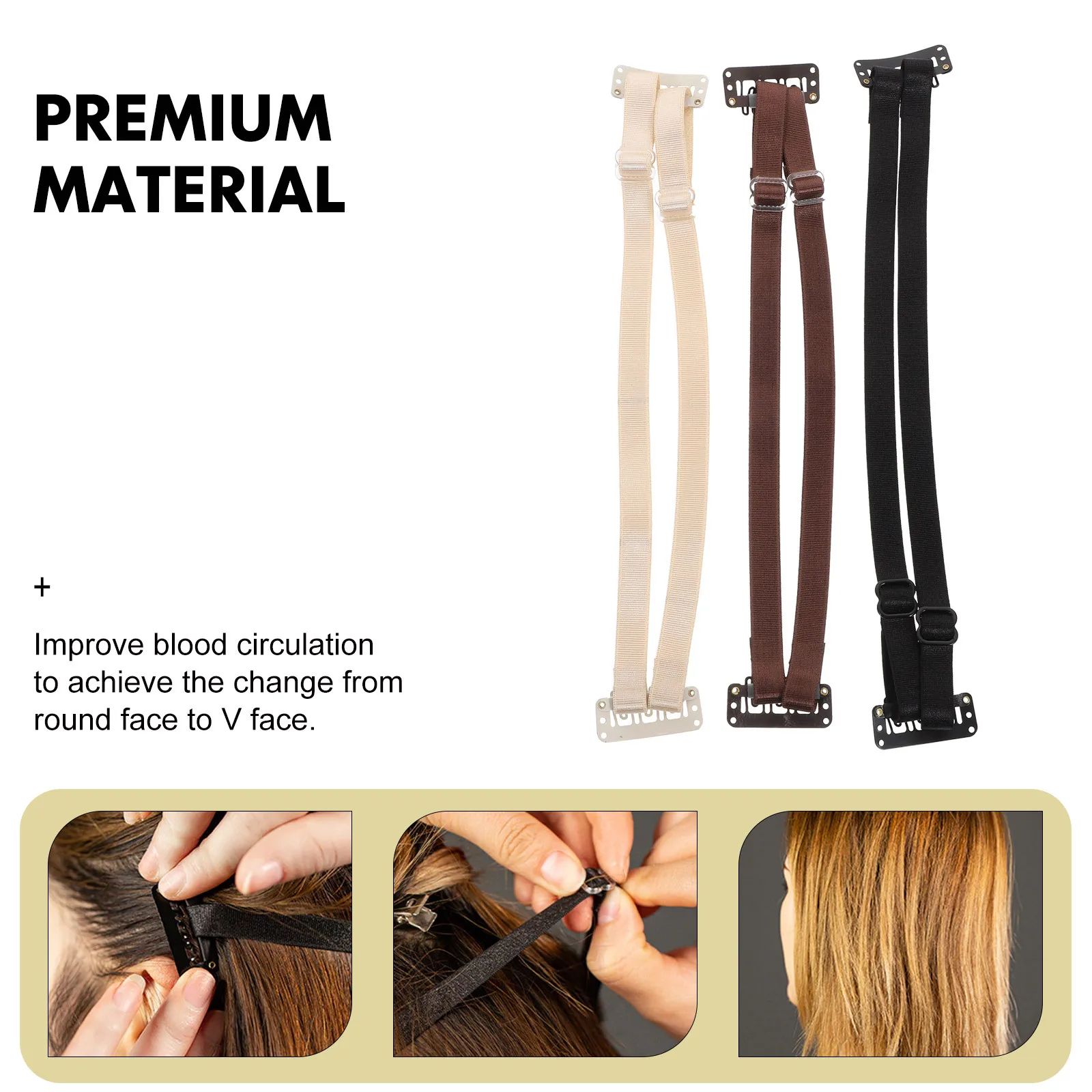 3 قطعة أربطة الرفع مادة القماش المتينة أداة شد الجلد لرفع الوجه رباط تجميل الوجه النحيف أدوات العناية بالوجه للنساء