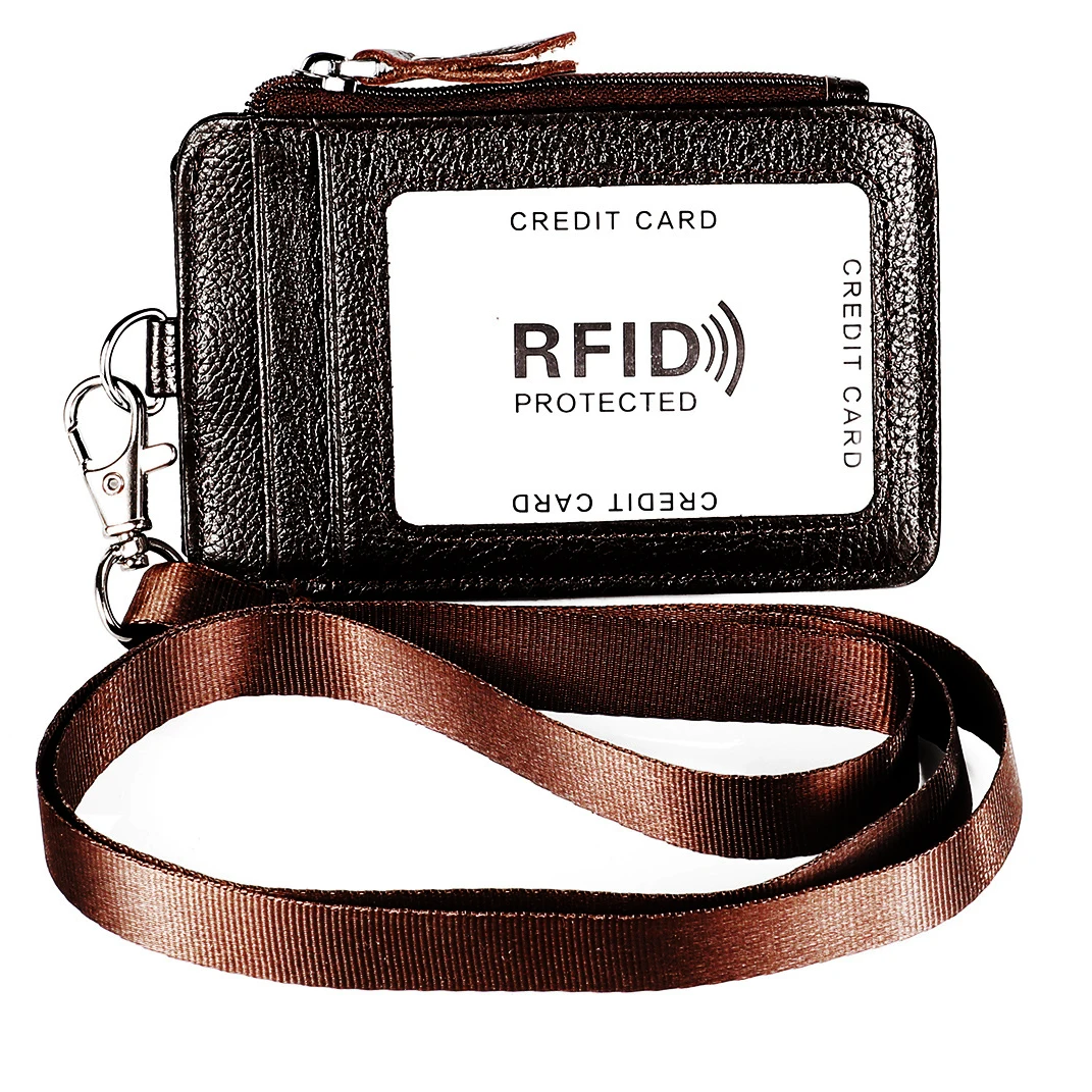 RFID protect lanyard wallet new upgraded wallet RFID blocking function with cards ID window cash coins photo