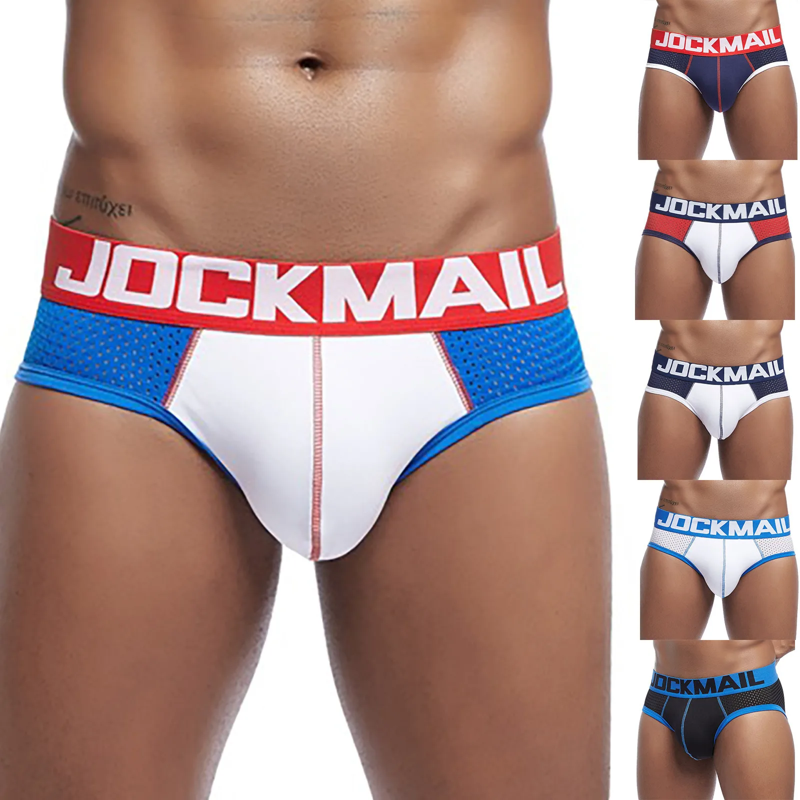 Jockmail Men\'S Briefs Soft Comfortable Panties Shorts Mesh Breathable Panties Male Sport Stretch Underwear Sleepwear