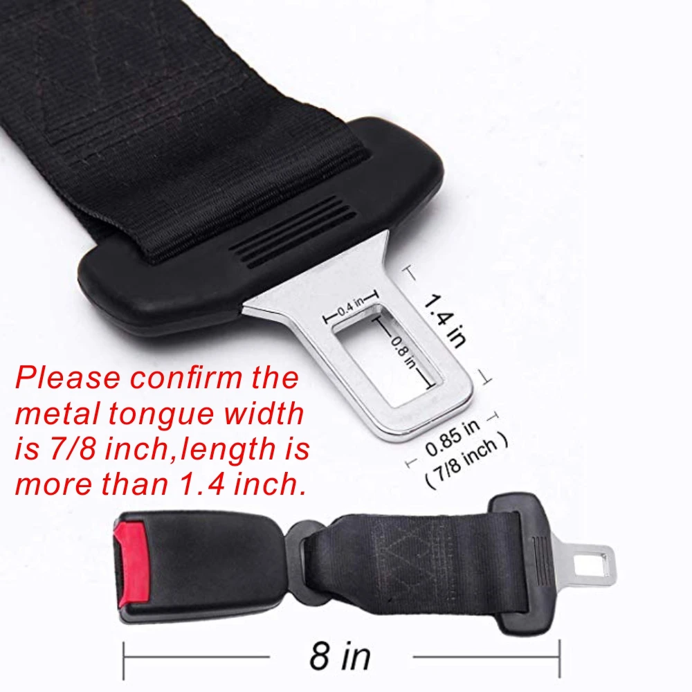 Car Seat Belt Extender Universal E11 Safety Certified 20-22mm Seatbelt Extension Buckle For Pregnant Women Fat People Black