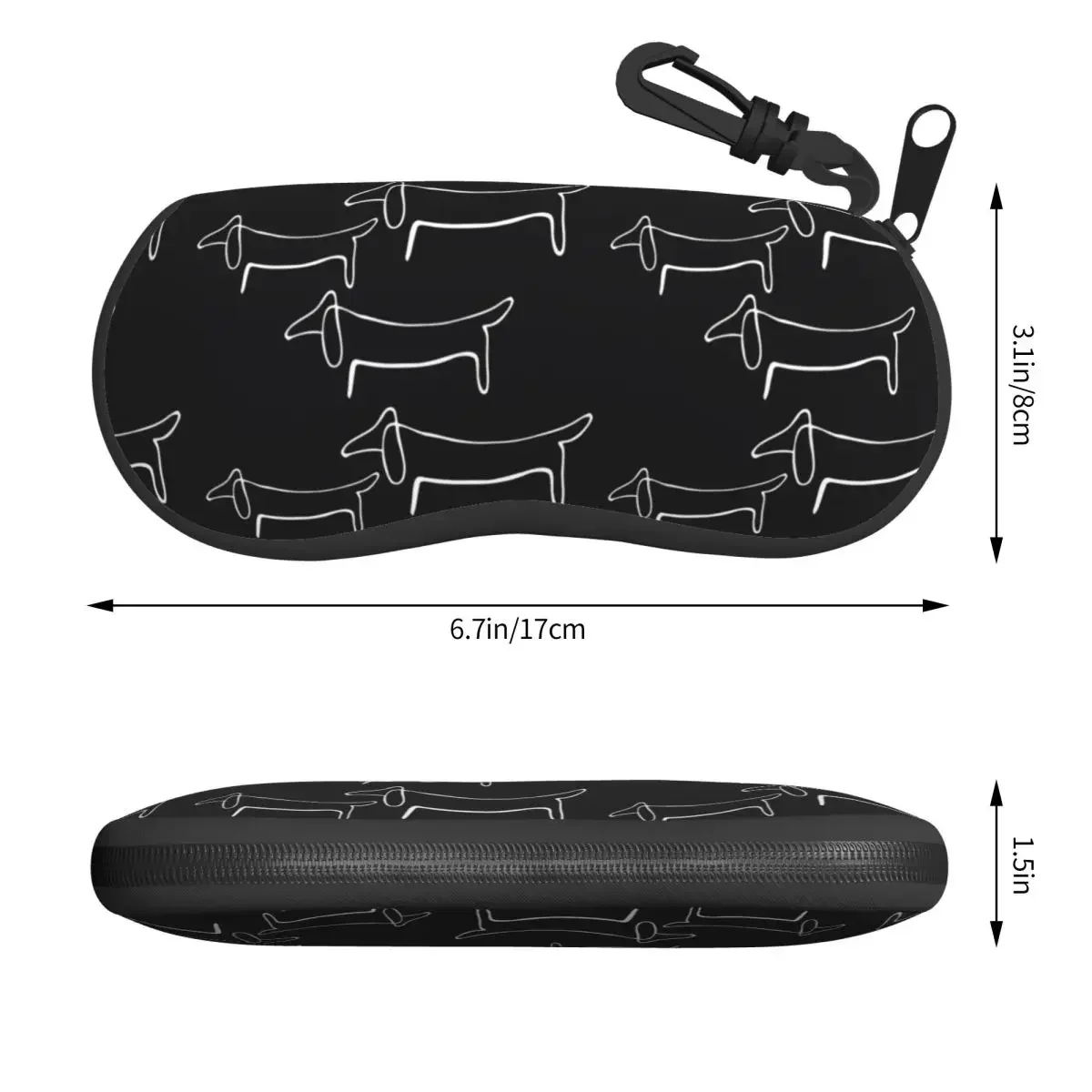 Picasso Wiener Dog Dachshund Sunglasses Case Neoprene Zipper Sausage Badger Dog Shell Eyeglass Case Protective Box For Glasses