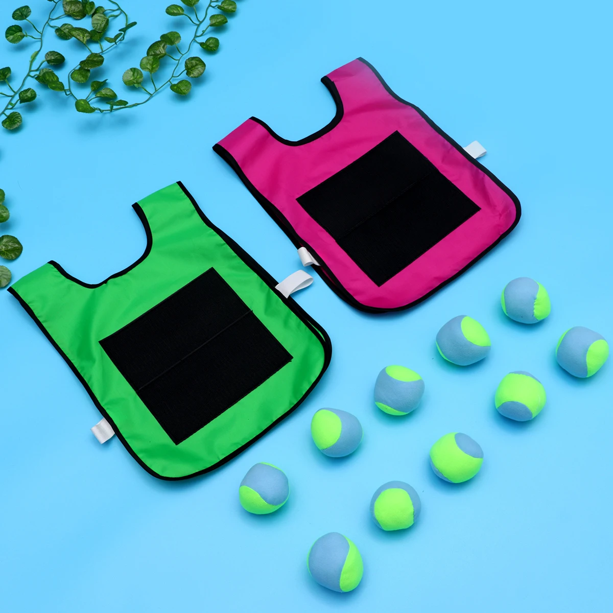 10 pcs Sticky Ball Vest Set Self Stick Front Surface Perfect for Kids Soft Balls Toys Games