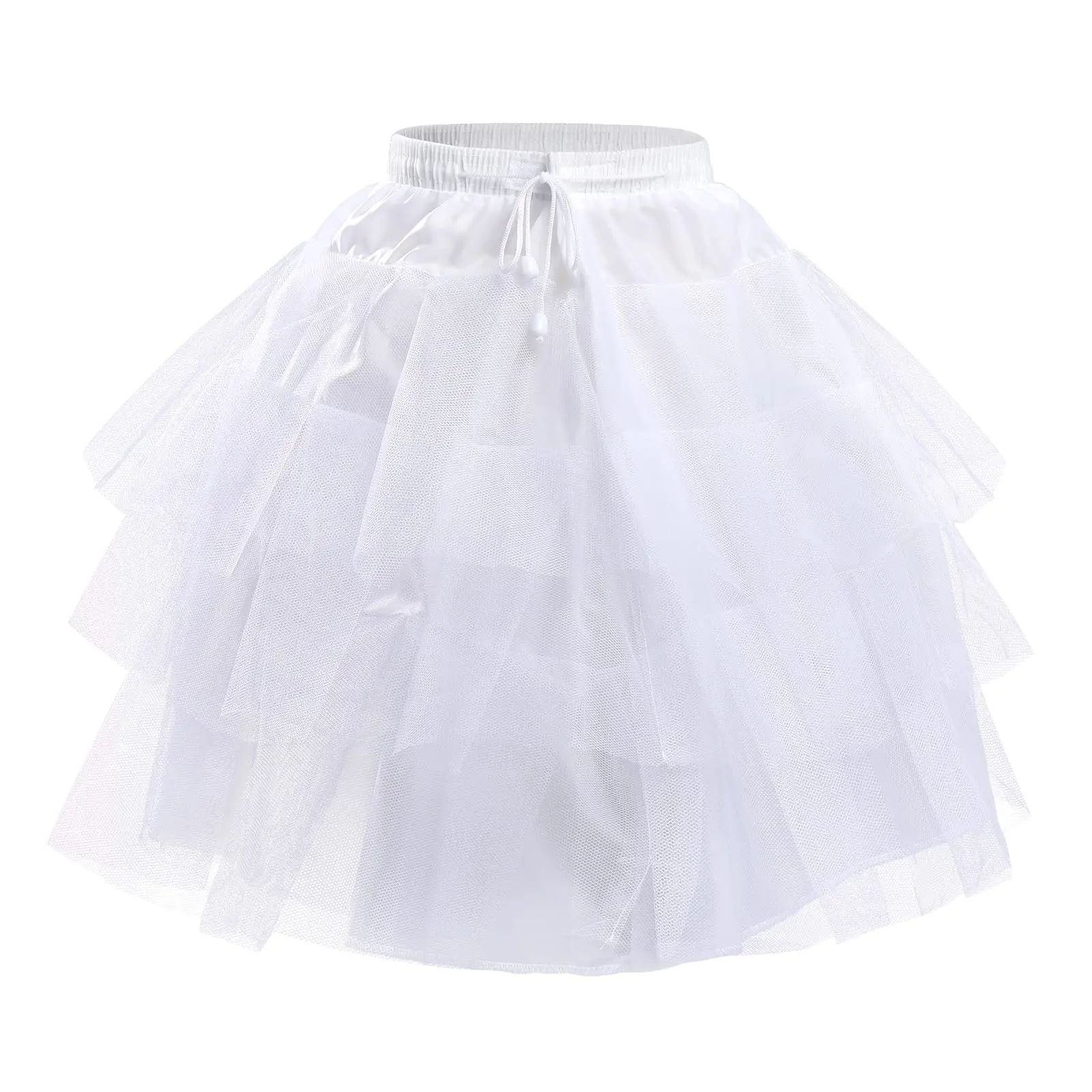 Flor meninas hoopless petticoat deslizamento com 3 camadas elásticas crianças crinoline underskirt 2023