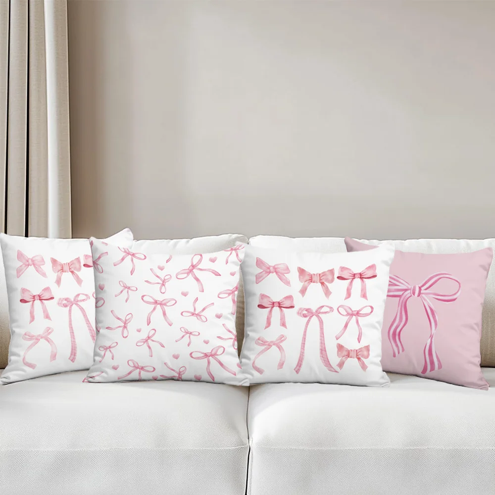 

1/3 шт., наволочки с розовым бантом, кокетли, наволочки, акварель, эстетическая комната, спальня, гостиная, бант, украшения для дня рождения
