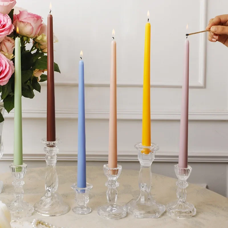 30CM Multi Color Branch Wedding Candles Colorful Long Pole Home Decoration Candles Smoke-free 4 Sticks M