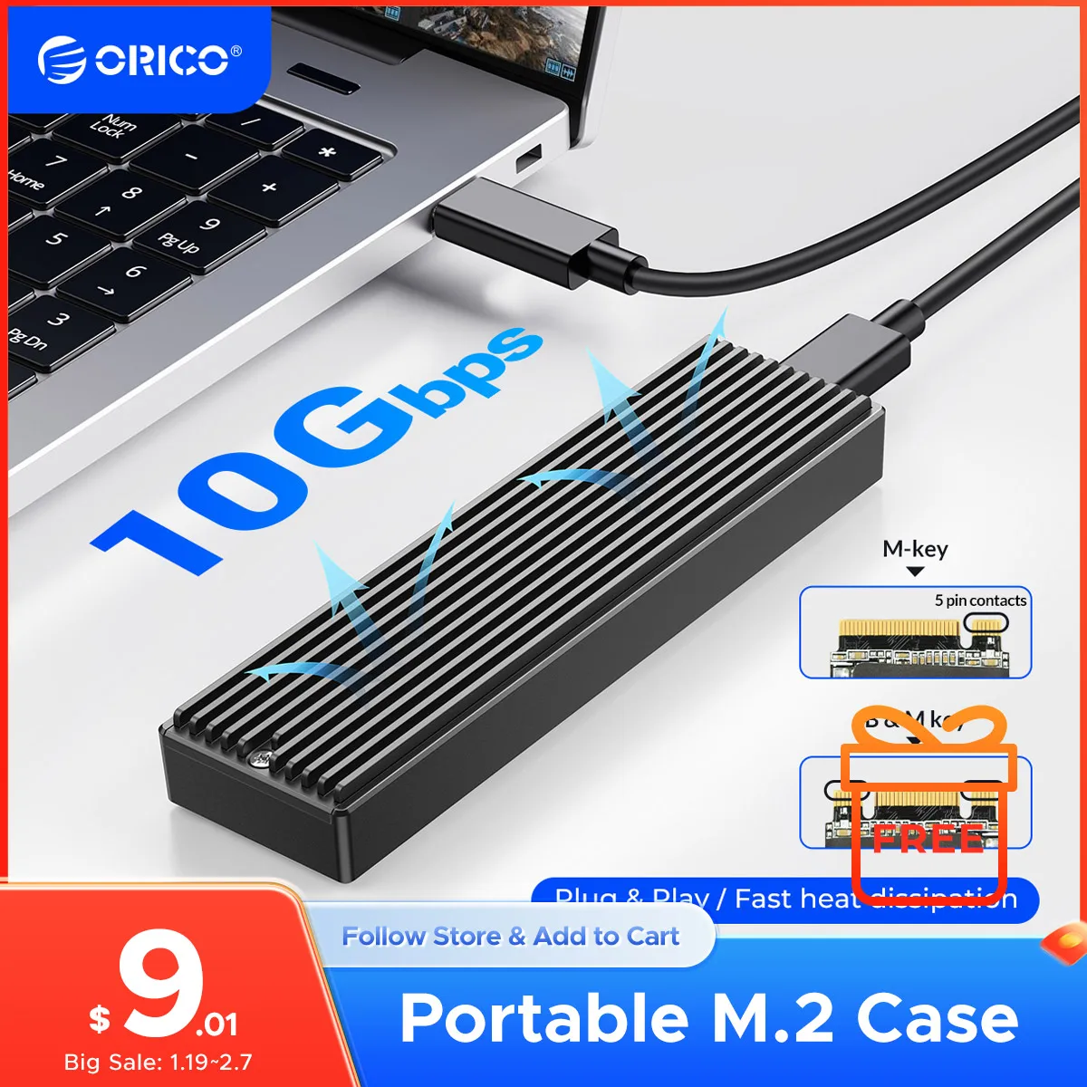 ORICO M2 SSD чехол NVMe USB Type