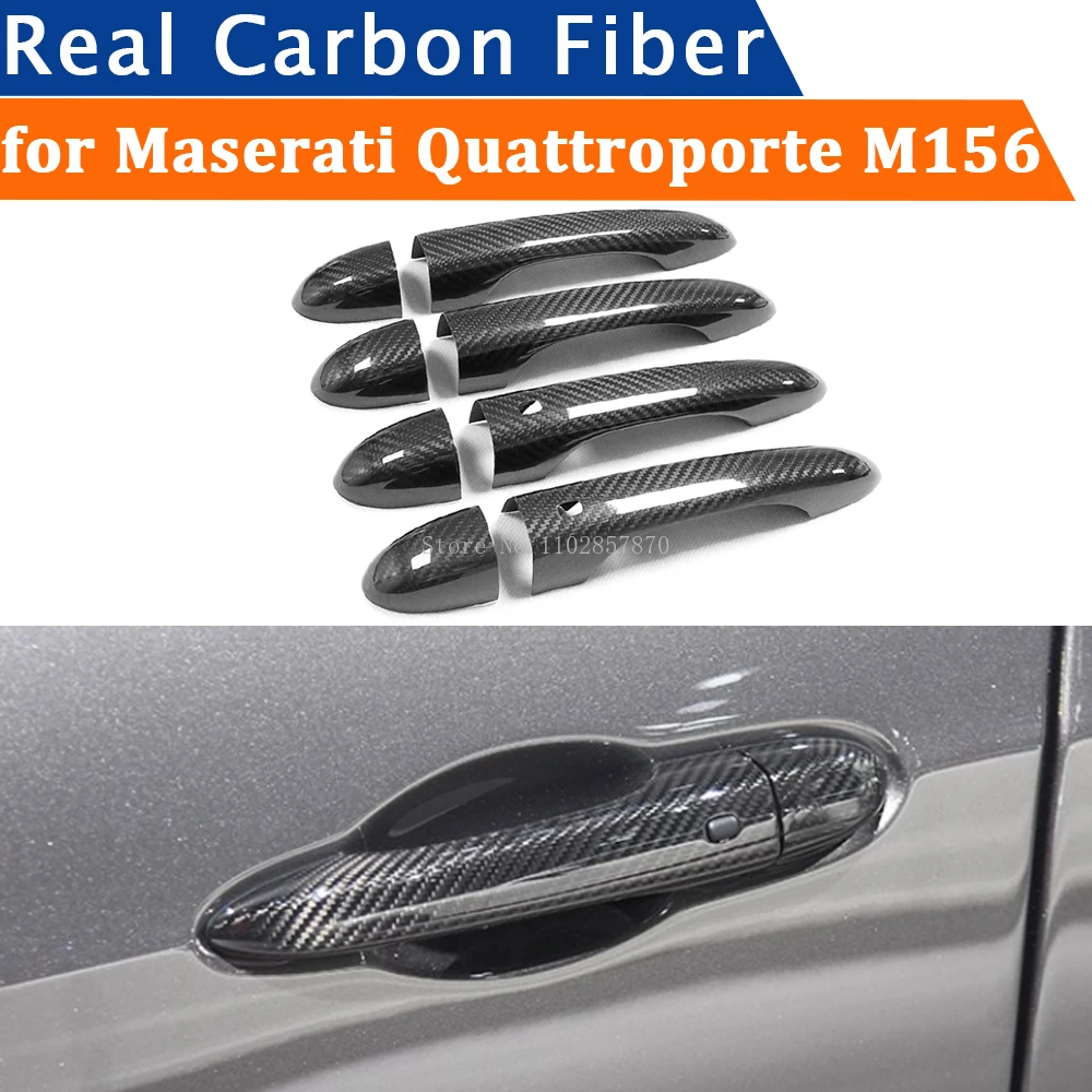 

For Maserati Quattroporte M156 2013-2022 Accessories Real Carbon Fiber Door Handle Cover Frame Sticker Exterior Trim Bodykit