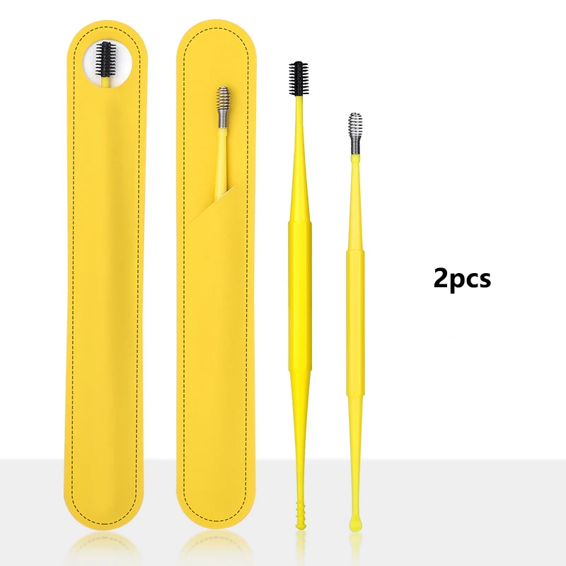 Double-Headed Spiral Silicone Ear Cleaning Swabs Set - Washable and Reusable for Ear Wax Removal and Ear Cleaning Tools