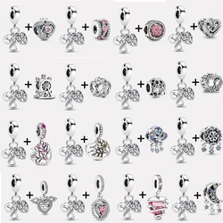 2Pcs/Lot Eternal Three & Family's Love Charm Bead With Pendant Fit Brand Bracelet & Necklace For Women Jewelry Making