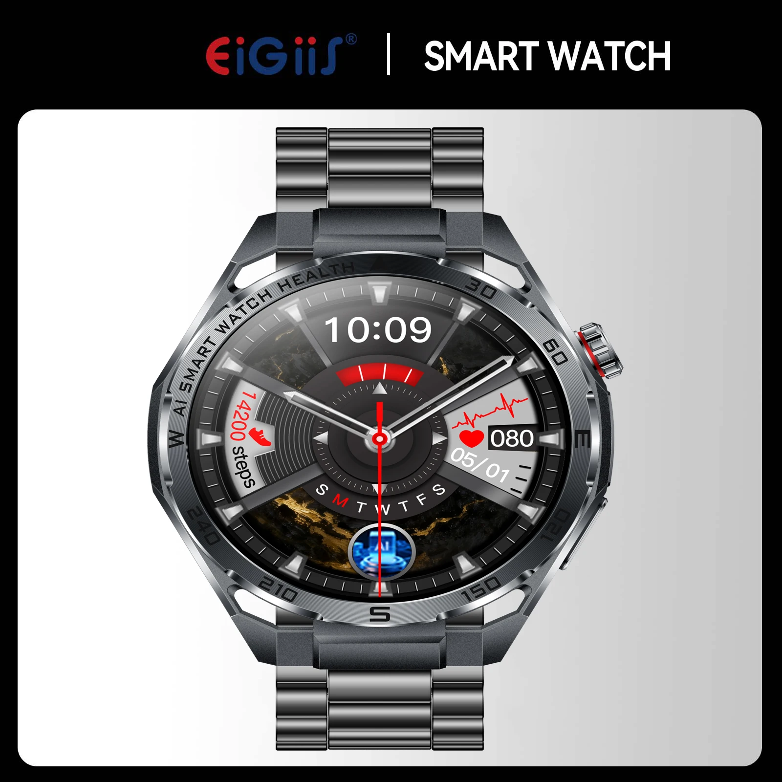 EIGIIS New Smart Watch For Men Women Body Fat AI Analysis Health Smart Watch ECG+PPG Uric Acid BP Blood Oxygen Call AMOLED Watch