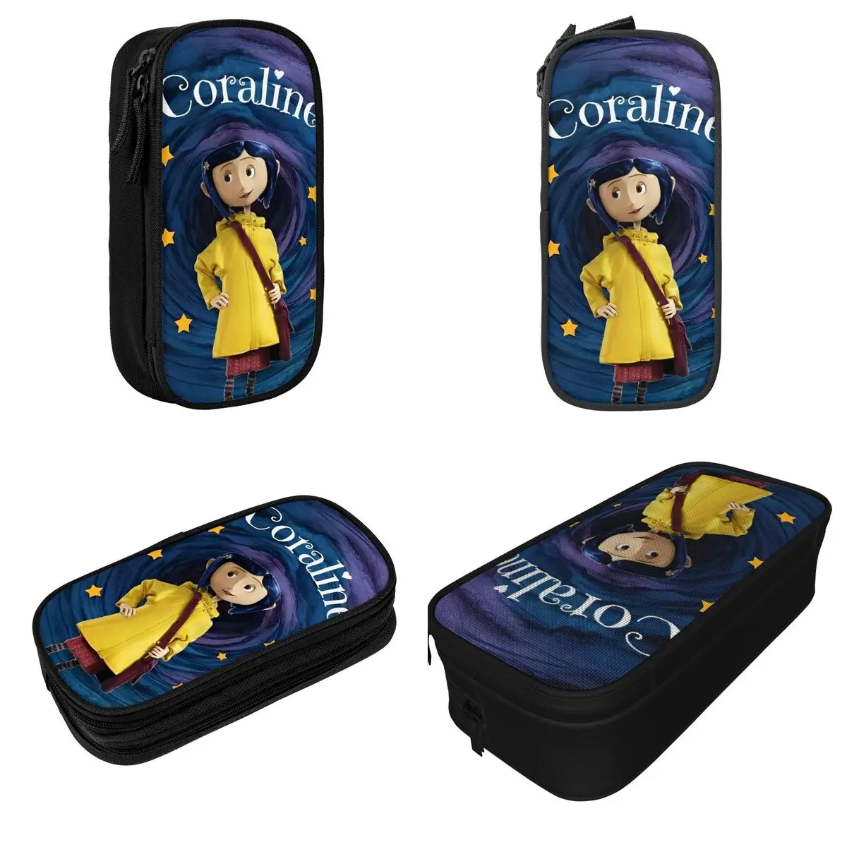 Cartoon Coralines Movie Pencil Case Gothic Halloween Pen Holder Pencil Bags Girls Boys Big Capacity Students School Pencil Pouch