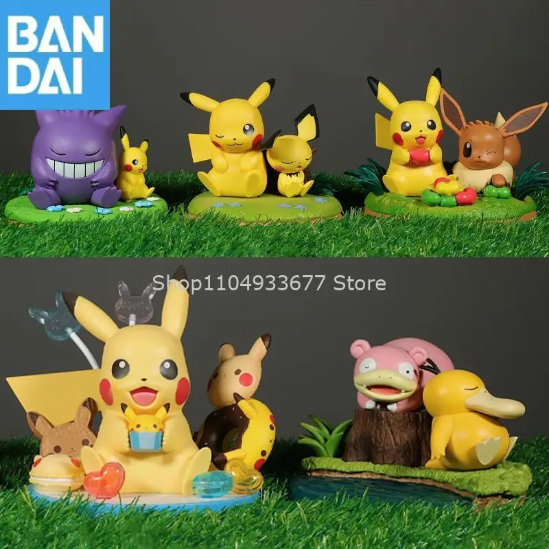 

Оригинальный Banpresto Pokemon Flegmon Psyduck Pichu Gengar Eevee Pokemon Pikachu Tea Party ПВХ Фигурка Модель Коллекционная Фигурка Игрушки