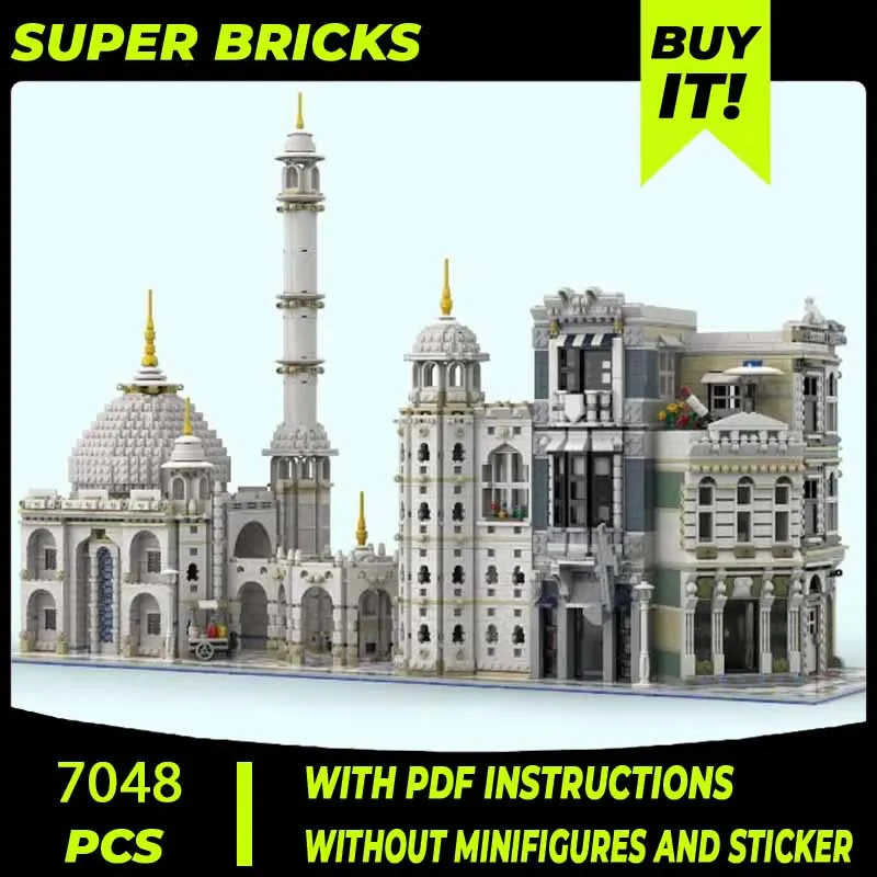 Moc Building Bricks Famous Street View Model Mosque Corner Technology Modular Blocks Gifts Christmas Toys DIY Sets Assembly