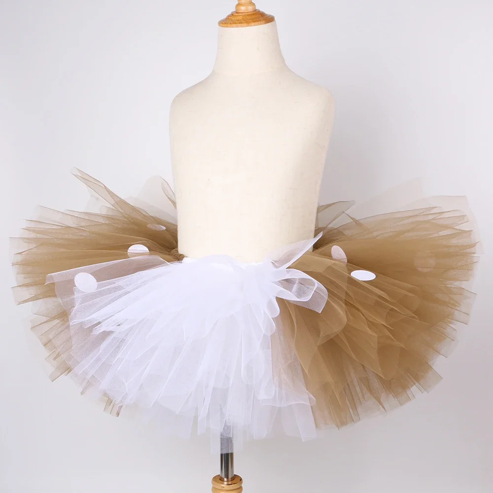 Girls Deer Tutu Skirt Outfit Fluffy Child Party Dance Tutu Tulle Kids Skirts for Girls Halloween Christmas Elk Reindeer Costume