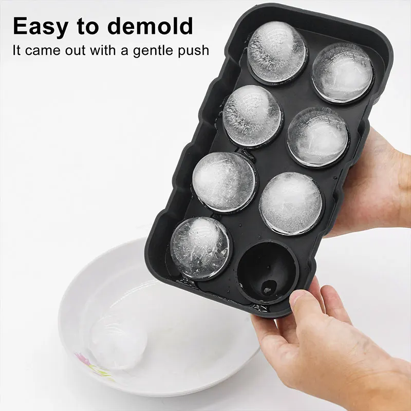 4/6/8 Grid Ice Ball Mold 3D Big Round Sphere Silicone Ice Cube Tray High Balls Shape Ice Cube Mold For Whiskey Ice Mould