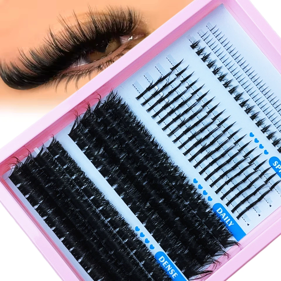 Anime Cosplay Lashes - 15 rzędów kępek rzęs Manga, wzór