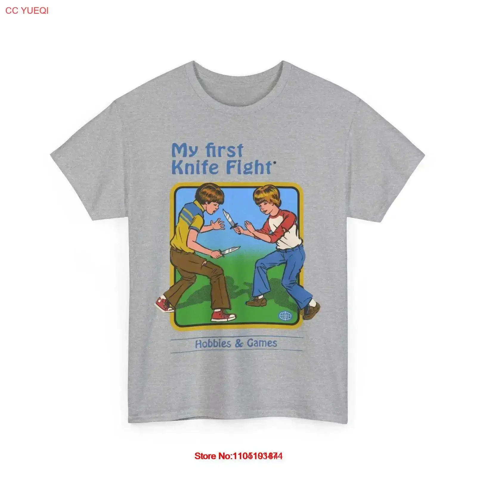 My First Knife Fight T shirt vintage Washed fashion Casual streetwear Soft designer clothes Comfortable homme graphic Slightly