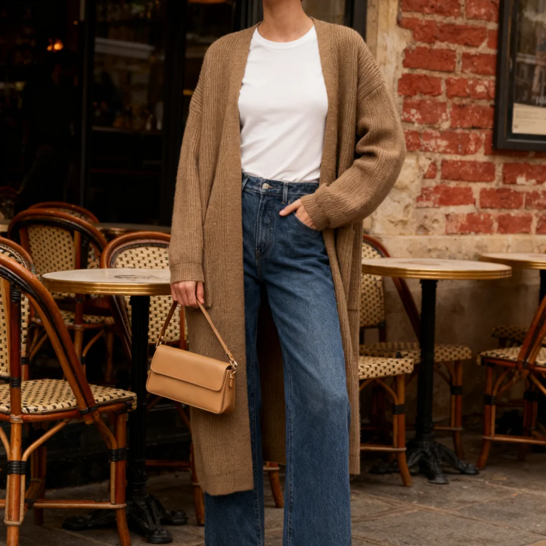 

Knitted Cardigan Women Sweaters Jumpers Pockets Jacket 2025 Vintage Long Outerwear Y2k Sweater Coat Soft Jacket Autumn Winter