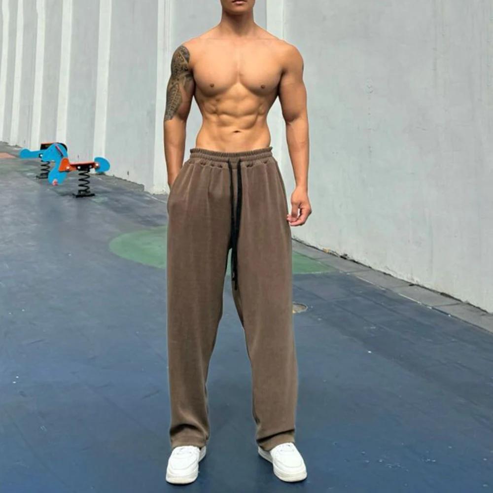 Mens Fashion Trend Sports Fitness Loose Trousers Autumn And Winter New Leisure Outdoor Street Comfortable Y2k Fitness Pants Men