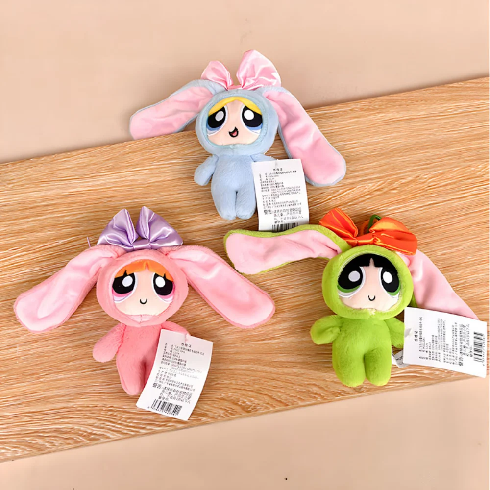 Muñeco de peluche Original de Anime Powerpuff para niñas, bonita flor, burbujas, copa de mariposa, bolsa de libros para estudiantes, juguetes decorativos de felpa de dibujos animados, regalos