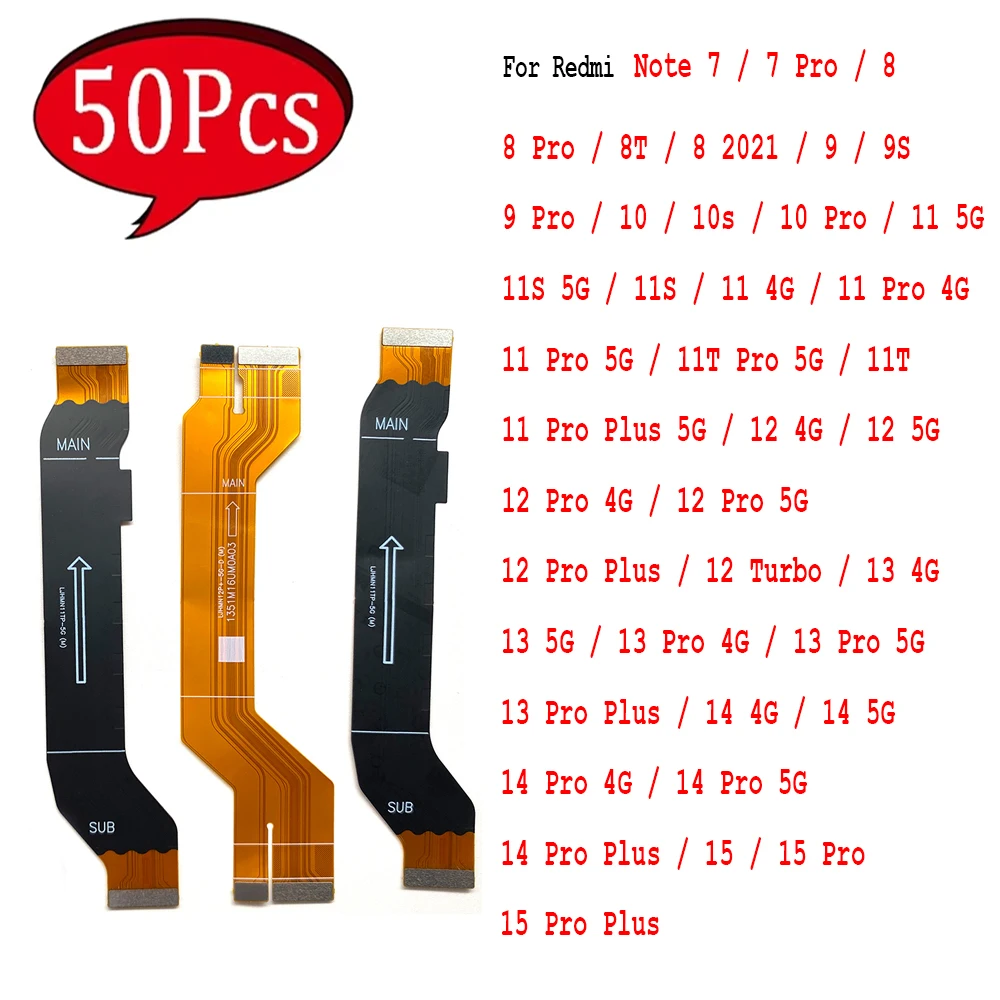 

50Pcs,Motherboard FPC Main Board LCD Connector Cable Part For Redmi Note 10s 10 11 12 13 14 15 Pro Note 11S 4G 11T Pro Plus 5G