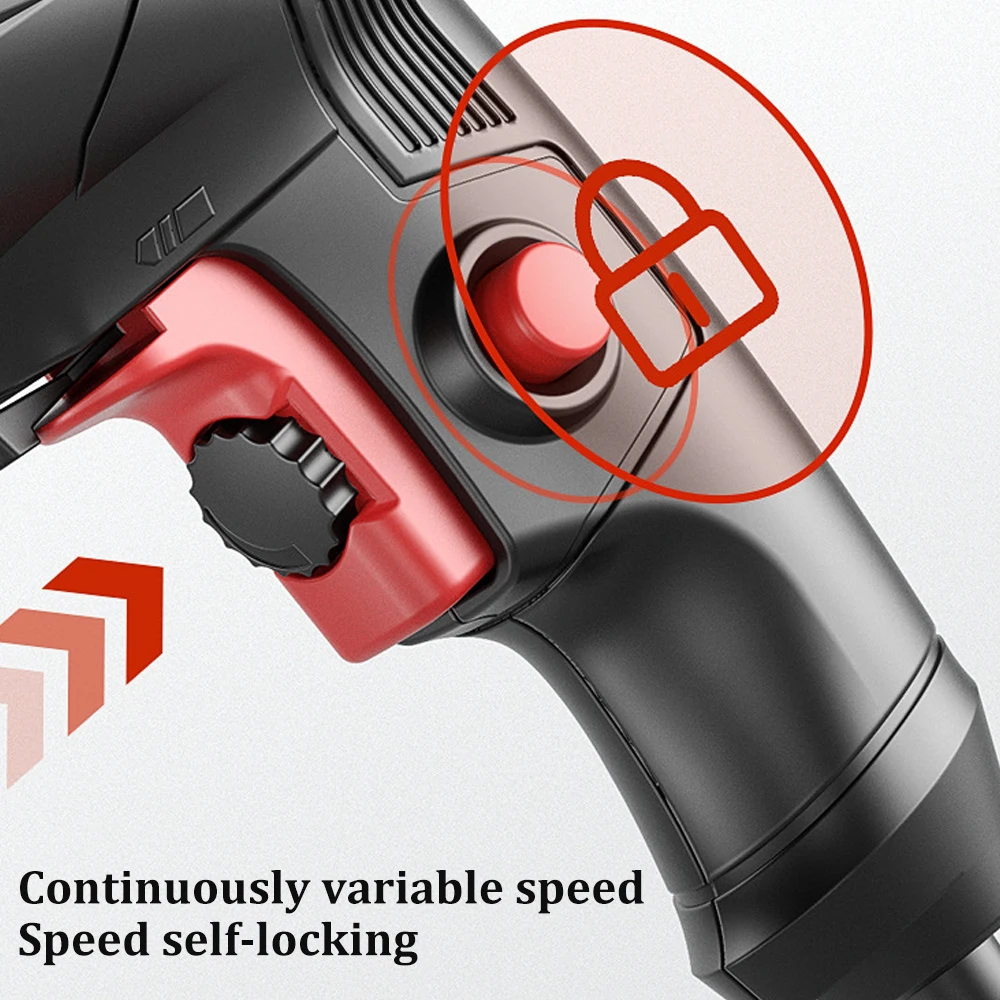 220V Electric Drill Impact Drill Multi-function Adjustable Speed Wood Metal Stone Cutting Off Household Wall Hole Drilling Tools