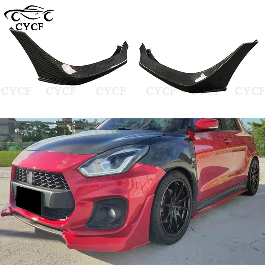 For 2018-2023 Suzuki Swift Sport ZC33S Carbon Fiber Corner Wrap Front Bumper Protection Accessories Body Kits Car Decoration