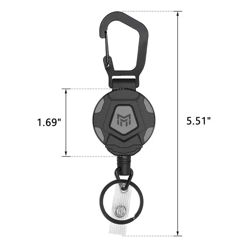 Retractable Pull Badge Reel Metal ABS ID Lanyard Name Tag Card Badge Holder Reels Recoil Belt Key Ring Chain Clips Bag Keychain