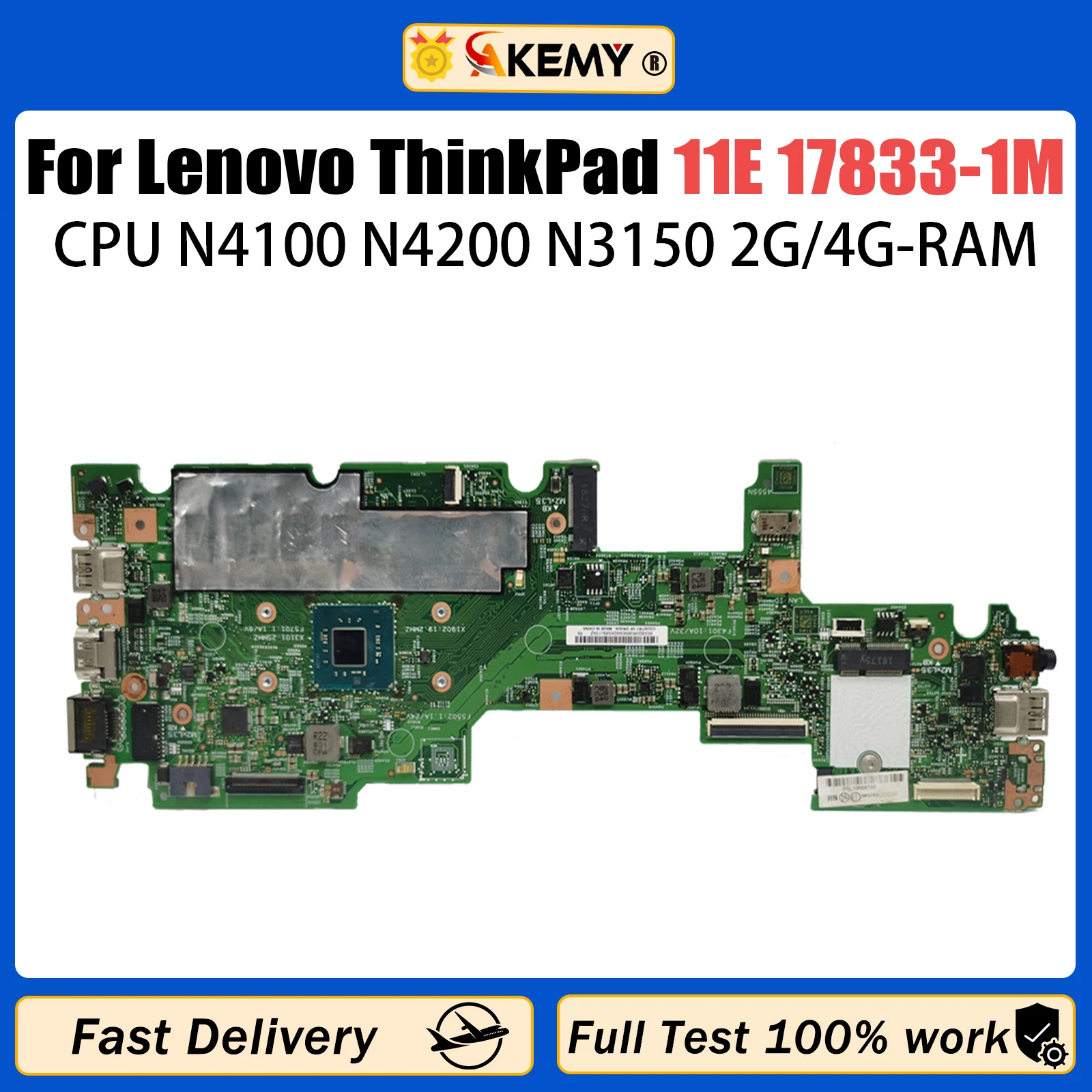 

For Lenovo ThinkPad YOGA 11E Laptop Motherboard 17833-1M N4100 N4200 N3150 RAM 4G 8G Notebook Mainboard Full Test