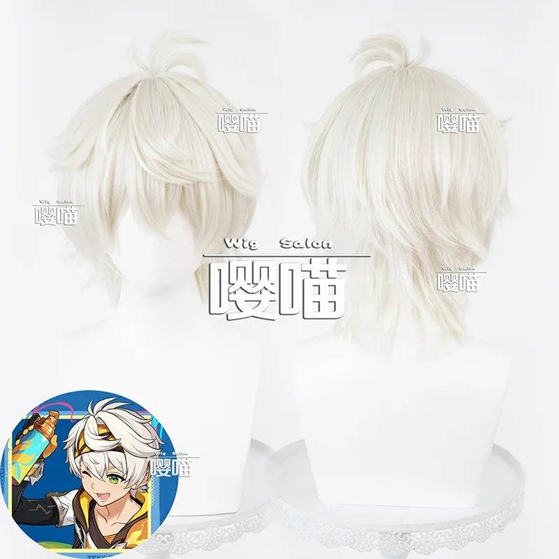 

Игра Genshin Impact Bennett, парик для косплея, мужской короткий светло-русый парик, аниме, парики для косплея, термостойкие синтетические парики для костюма