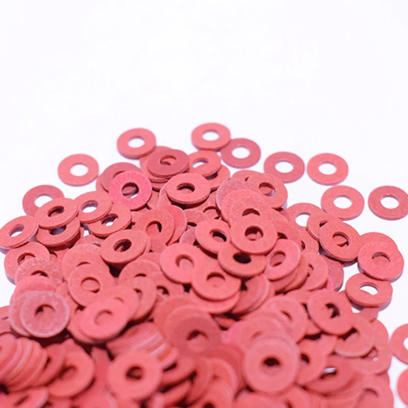 20-100 M2 M2.5 M3 M4 M5 M6 M8 M10 M12 M16 Red Steel Paper Fiber Insulating Flat Washer Insulation Plain Gasket Ring Meson Spacer